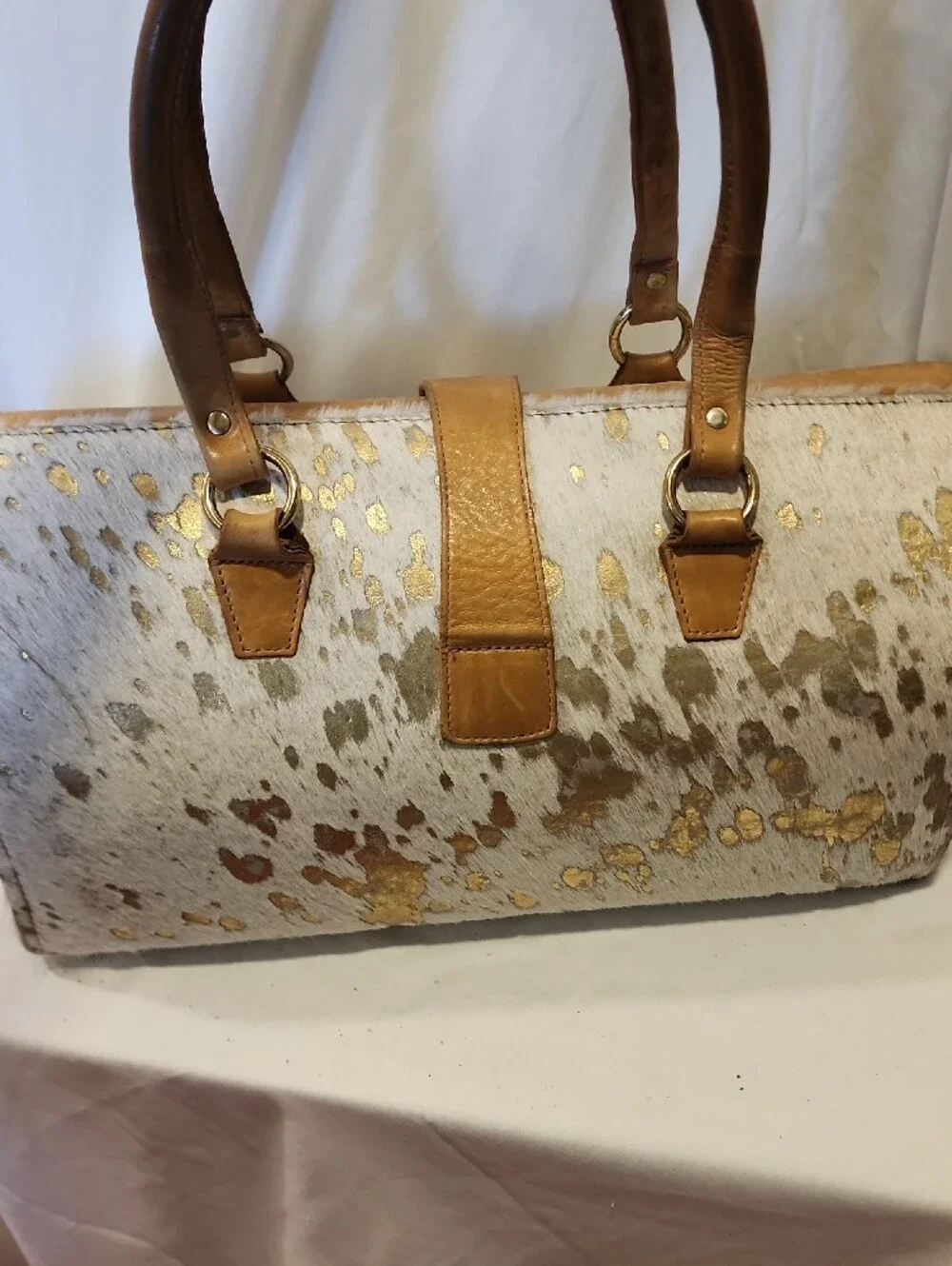 Vintage And Rare Glenda Gies Weekender / Doctor Bag Haired Cowhide, Leather Body